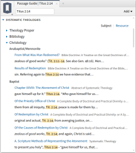Systematic Theology resources for Titus 2:14